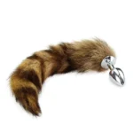 Fox Tail Brown Plated Metal Anal Butt Plug EPTAD-013