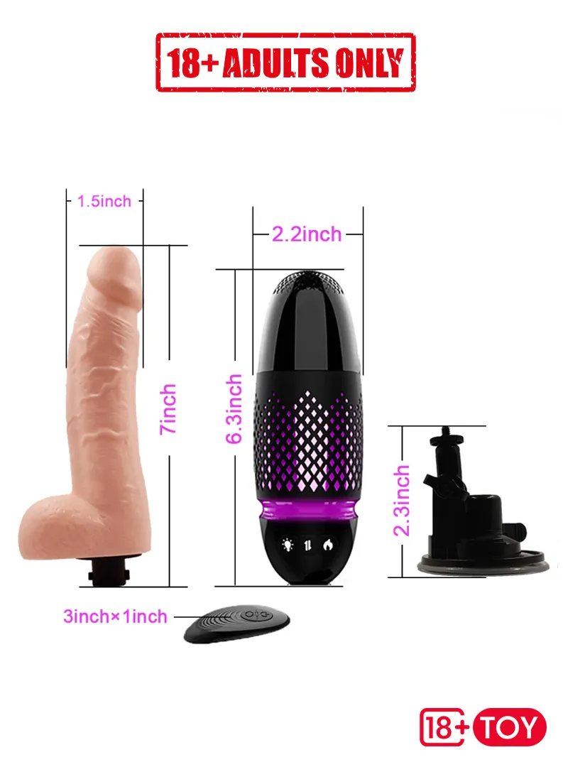 Hands Free Telescopic Realistic Dildo Toy With 7 Thrusting Modes & Vibration EPTSM-005 Gallery Image_3