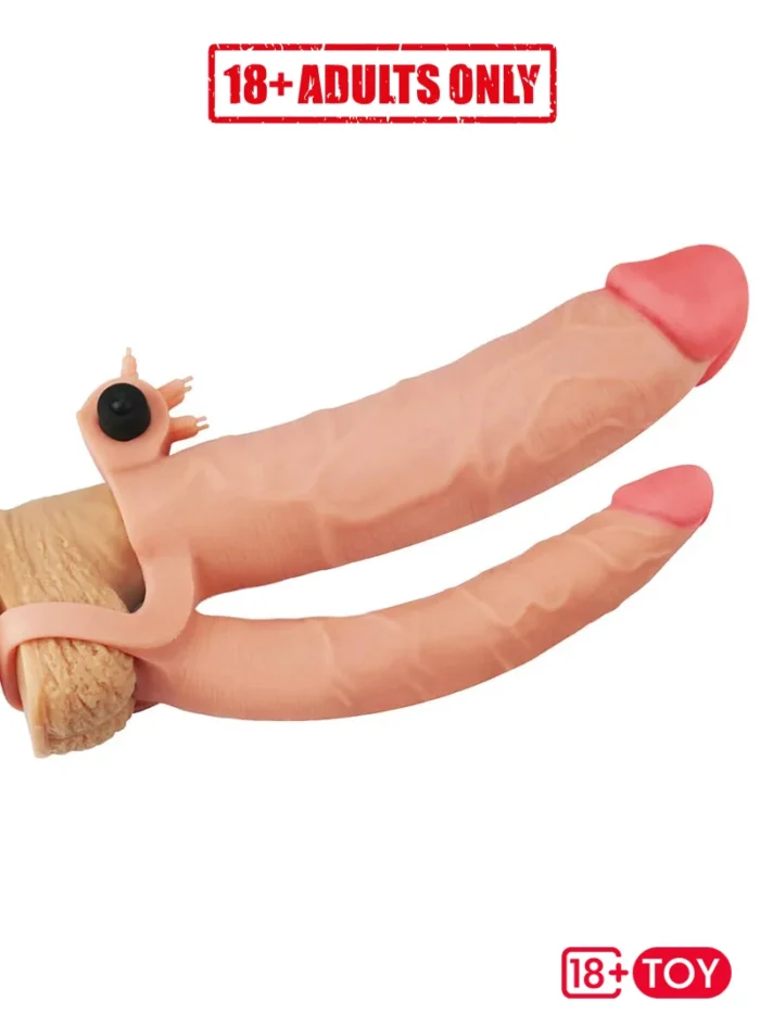 Featured Dual Vibe Silicone Condom in Position