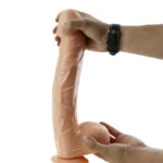 Realistic huge dildos The Real Stretch front view with detailed veins