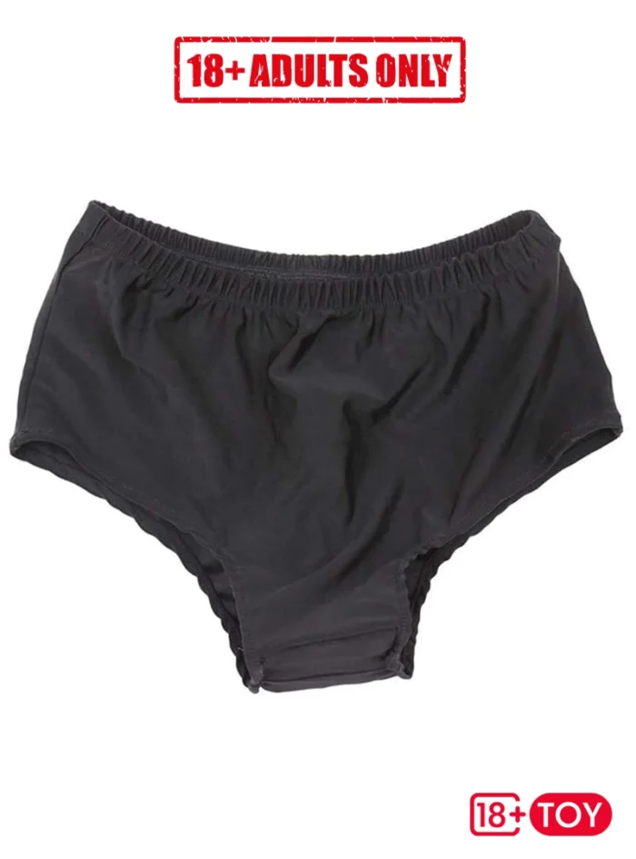 Soft and stretchy Secret Thrust Dildo Underwear panties in black for women