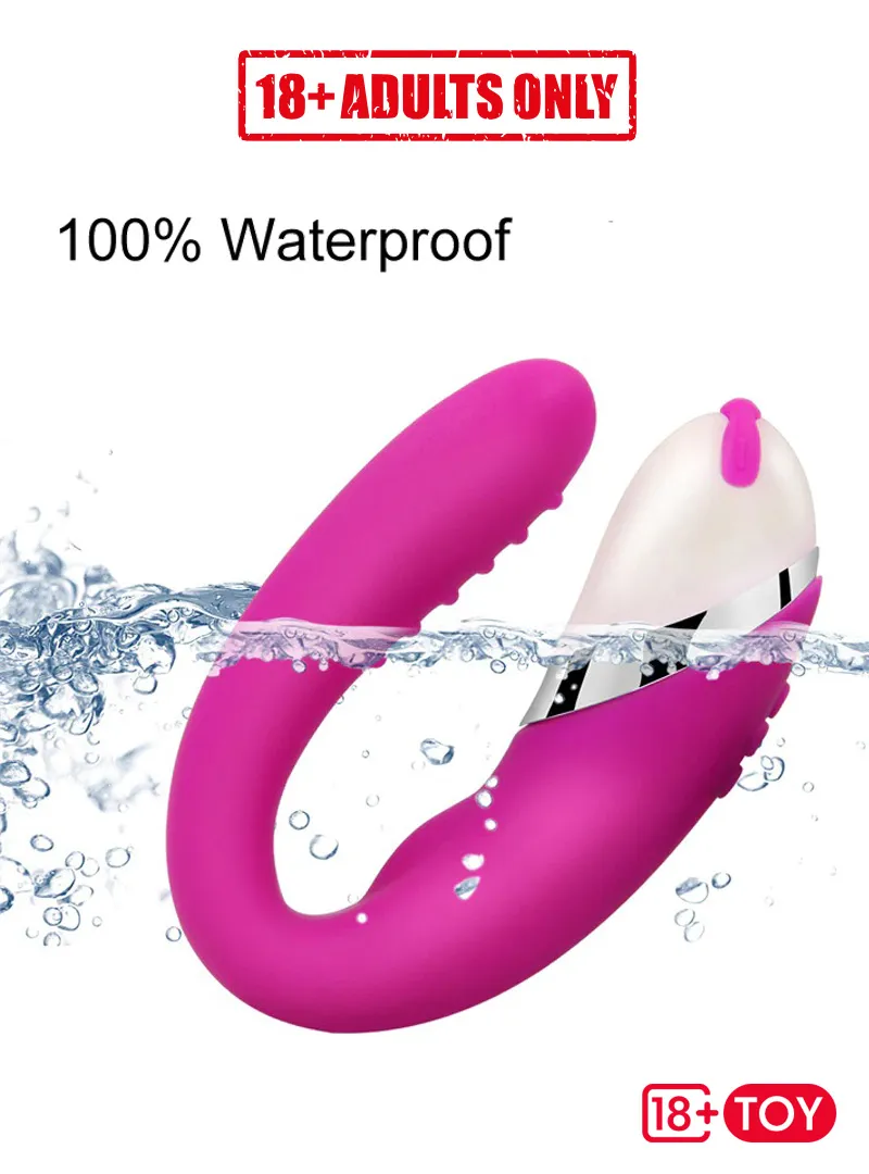 U Shape 12 Speed Pink Dual Waterproof Vibrator EPTGSV-026 Gallery Image_2