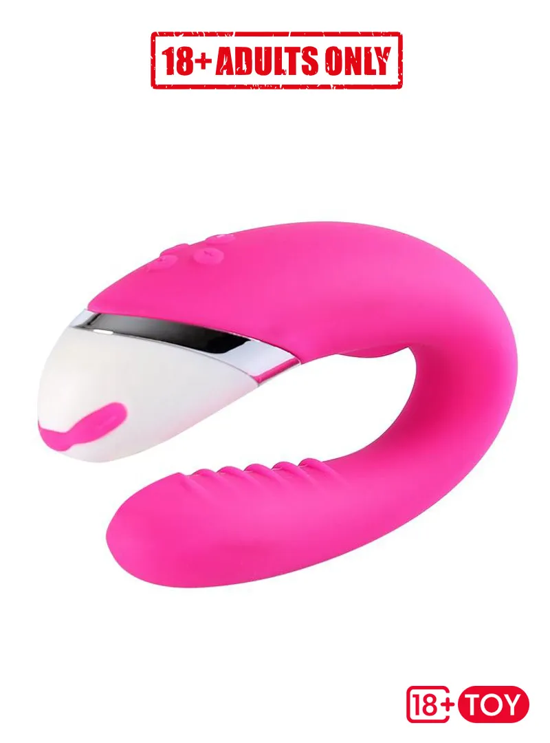 U Shape 12 Speed Pink Dual Waterproof Vibrator EPTGSV-026 Gallery Image_3