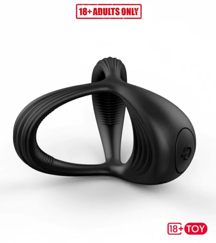 Cock ring displayed on model toy – safe and powerful stimulation