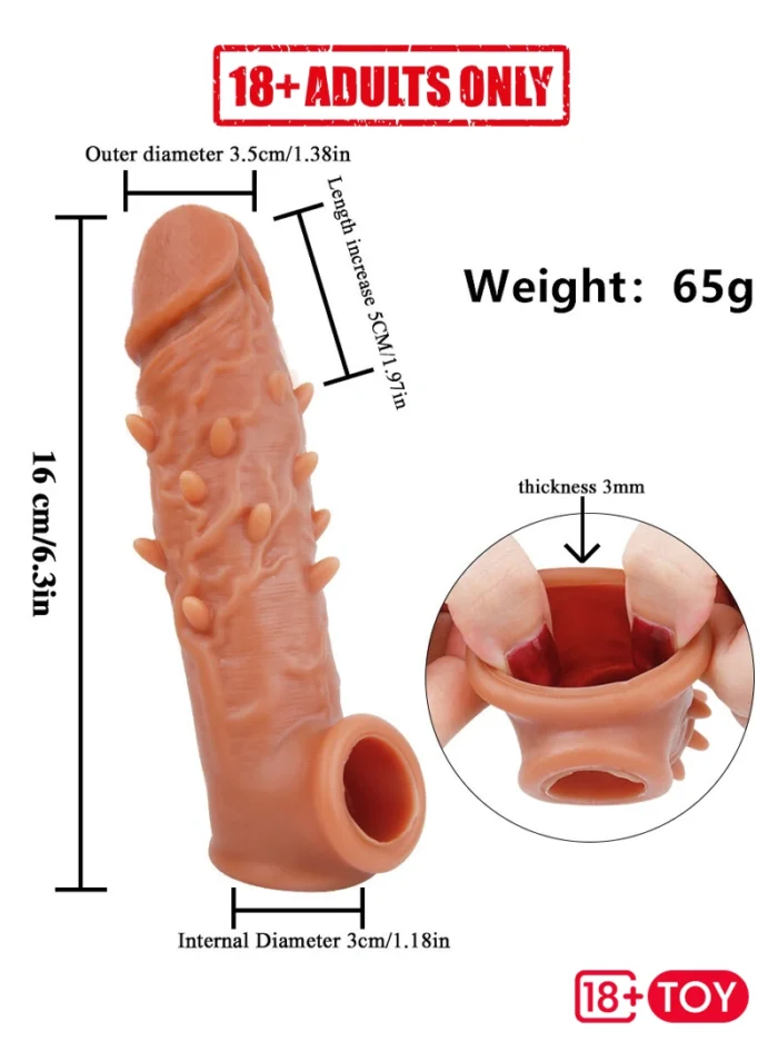 Measurement of dragon condom penis sleeve