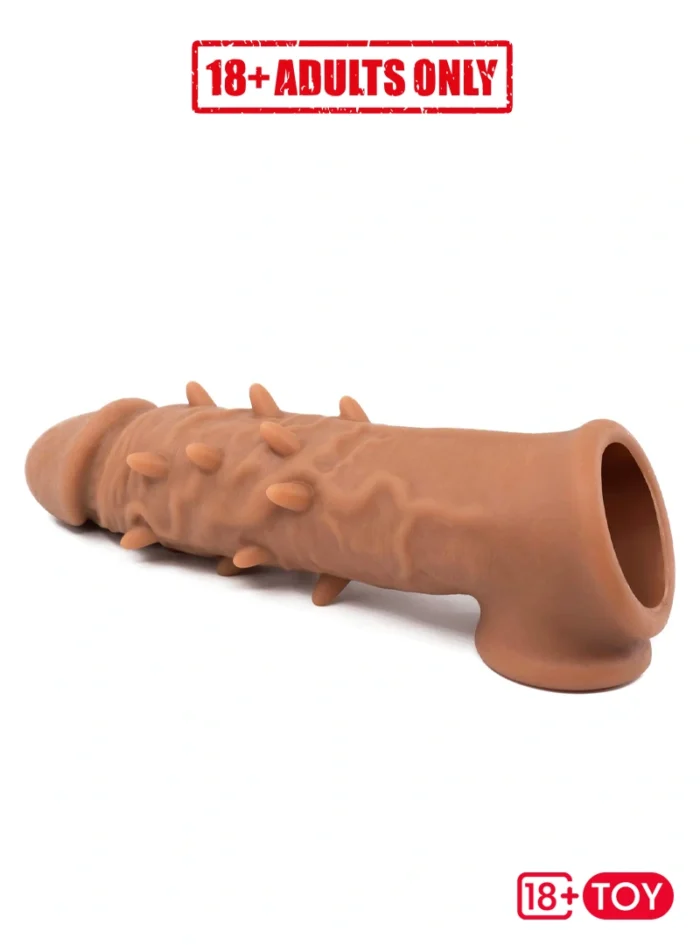 Left side view of dragon condom penis sleeve
