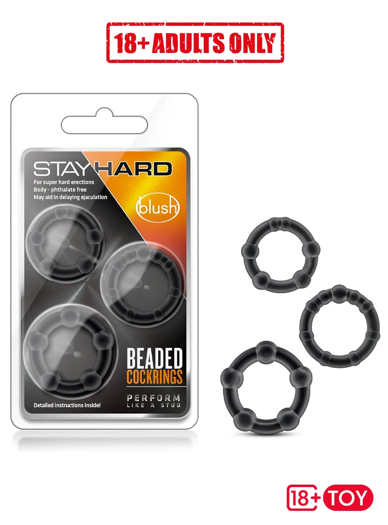 Stay Hard cock rings set with 3 sizes for men